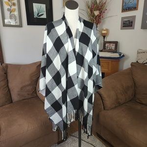 Buffalo Plaid Poncho Wrap